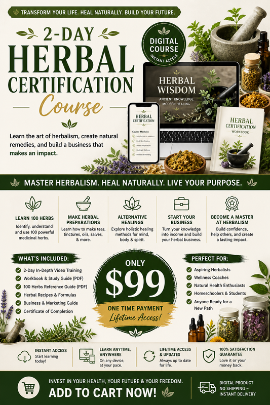 Herbalism Certification 2 day course- Online